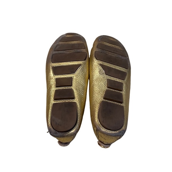 Tory‎ Burch Lawrence Gold Loafers with Tassels, Size 8M - Picture 9 of 12